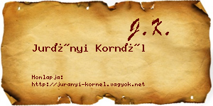 Jurányi Kornél névjegykártya